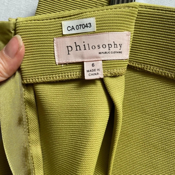 Philosophy Ribbed Bodycon Pencil Skirt w/ Bold Gold Zipper Size 6 - Picture 4 of 7